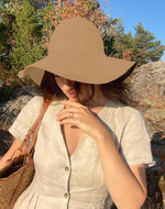 Lataa kuva Galleria-katseluun, Pellavahellehattu | Luonnonvalkoinen, ruskea