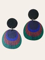 Lataa kuva Galleria-katseluun, Riikinkukko-nappikorvakorut