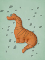 Lataa kuva Galleria-katseluun,  Veikeä Dino-pehmo on 100% pehmeää luomupuuvillaa. Oranssi.