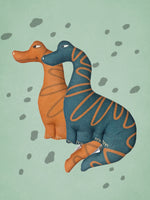 Lataa kuva Galleria-katseluun, Dino-pehmo | Oranssi, vihreä