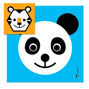 Laminoitu katselukortti | Panda ja Tiikeri